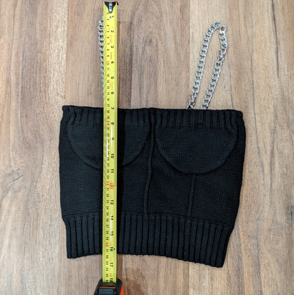 Zara Limited Edition A/W Collection Wool Alpaca Blend Bustier Tank w Chains S - Picture 7 of 9